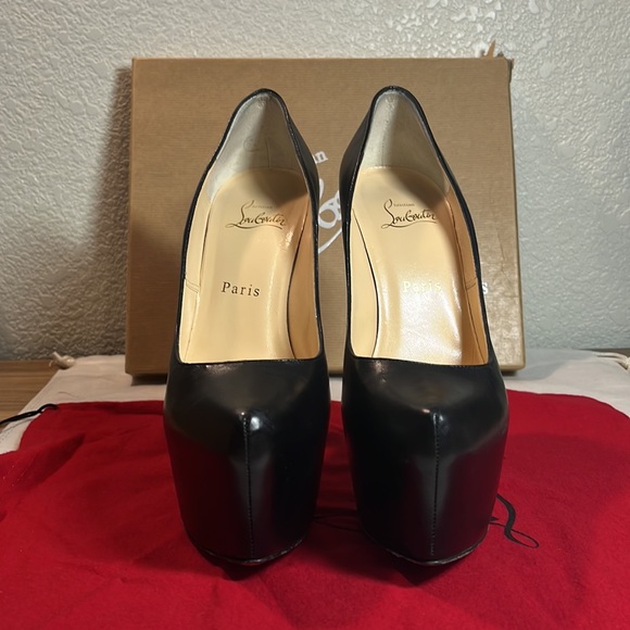 SOLD✨Christian Louboutin✨ Daffodile 160mm Kid Chunky Platform Pumps Size 38 - Picture 4 of 14